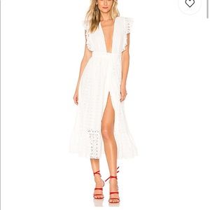 White Low Cut Revolve Dress